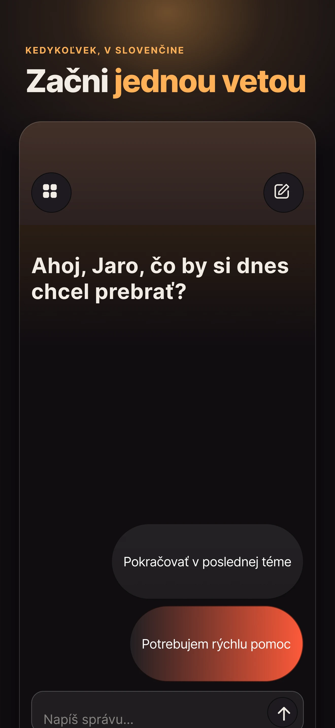 Úvodná obrazovka appky Headformers